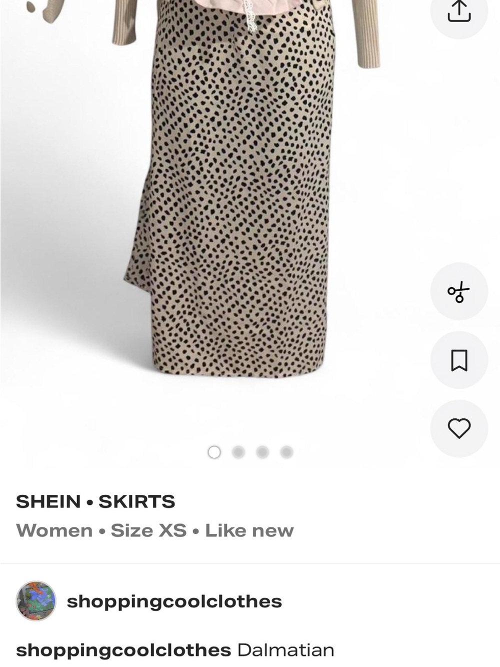 SHEIN Beige and Black Dalmatian Print Midi/ Maxi Skirt